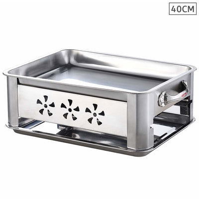 40cm Portable Stainless Steel Outdoor Chafing Dish BBQ Fish Stove Grill Plate Payday Deals