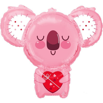 Pink Koala Bear & Heart SuperShape Foil Balloon