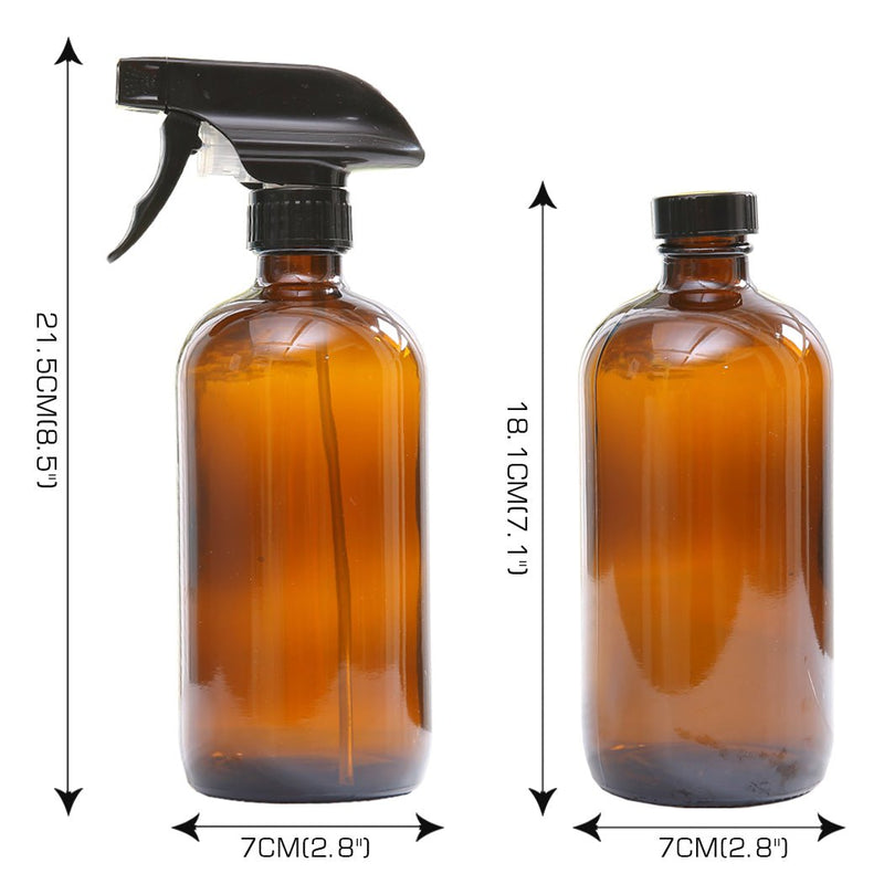 4x 500ml Amber Glass Spray Bottles Trigger Water Sprayer Aromatherapy Dispenser Payday Deals