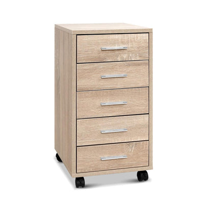 5 Drawer Filing Cabinet Storage Drawers Wood Study Office School File Cupboard Payday Deals