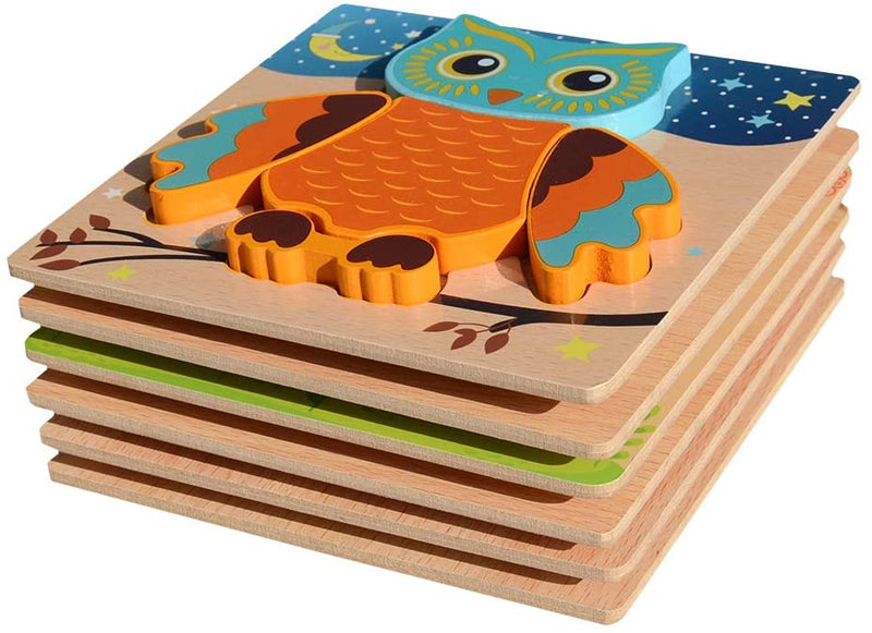 6 Pack Wooden Animals Puzzles for Toddlers Kids 3+ Years Old Educational Preschool Toys Payday Deals