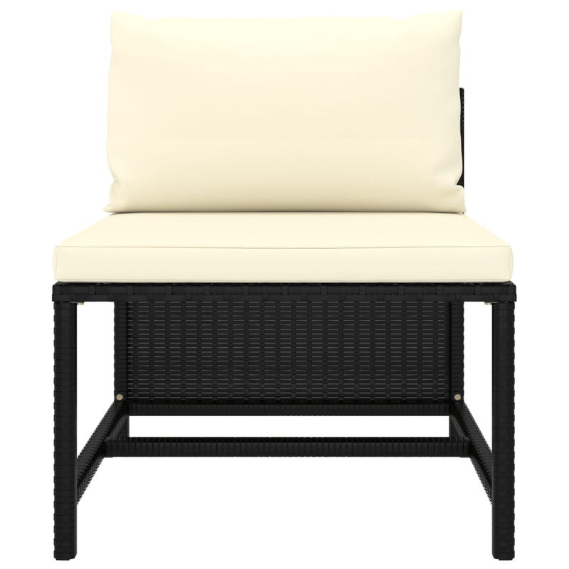 6 Piece Garden Lounge Set with Cushions Poly Rattan Black Payday Deals