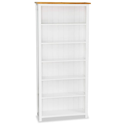 6-Tier Bookcase 80x23x180 cm Solid Oak Wood