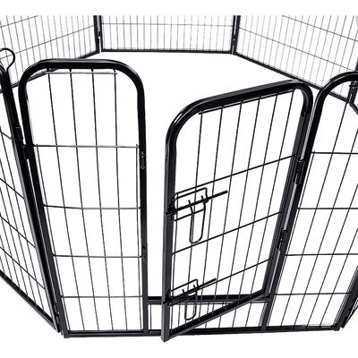 8 Panel Heavy Duty Pet Dog Playpen Puppy Exercise Fence Enclosure Cage Payday Deals