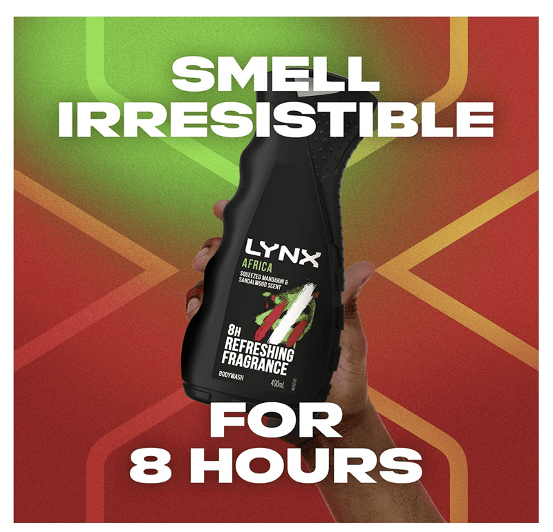 Lynx Bodywash Africa Refreshing Fragrance Squeezed Mandarin & Sandalwood Scent
