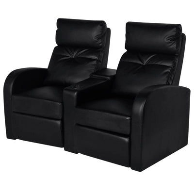 Recliner 2-seat Artificial Leather Black - Payday Deals