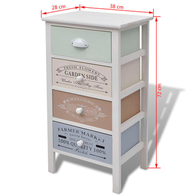 French Storage Cabinet 4 Drawers Wood - Payday Deals