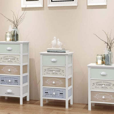 French Storage Cabinet 4 Drawers Wood - Payday Deals