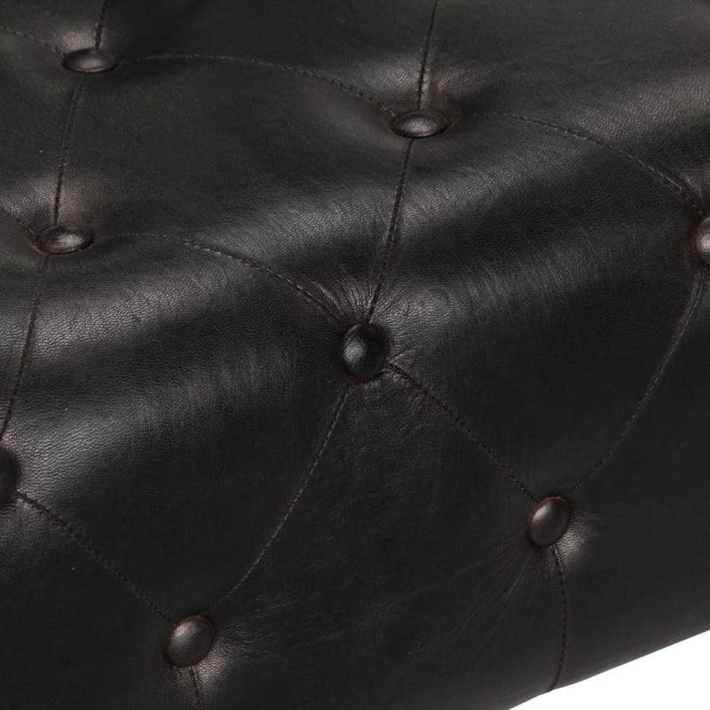Aviator Armchair Black Real Leather