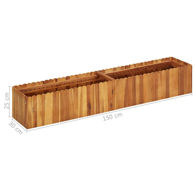 Garden Raised Bed 150x30x25 cm Solid Acacia Wood