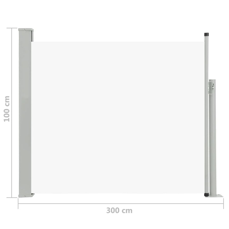 Patio Retractable Side Awning 100x300 cm Cream