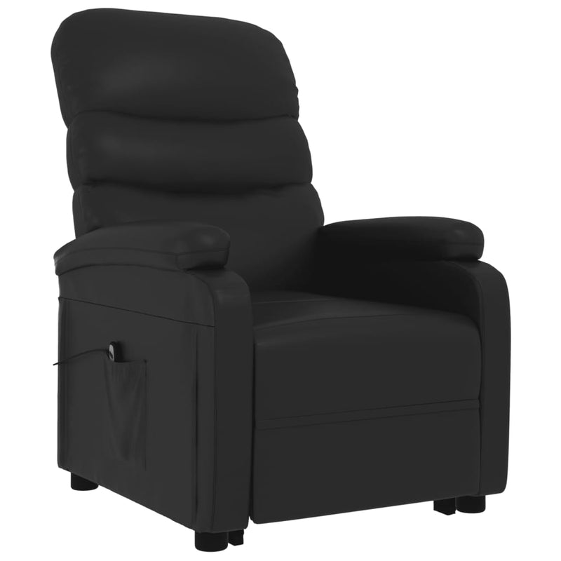 Stand-up Recliner Black Faux Leather