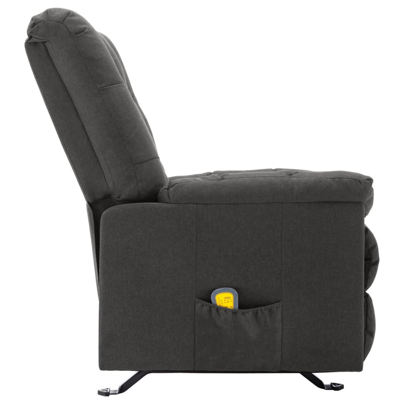 Massage Reclining Chair Dark Grey Fabric
