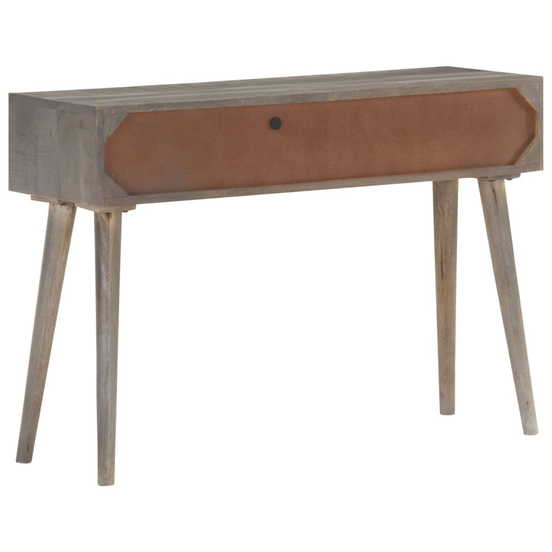 Console Table Grey 110x35x75 cm Solid Rough Mango Wood - Payday Deals