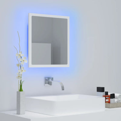LED Bathroom Mirror White 40x8.5x37 cm Chipboard