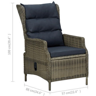 2 Piece Garden Lounge Set with Cushions Poly Rattan Brown - Payday Deals