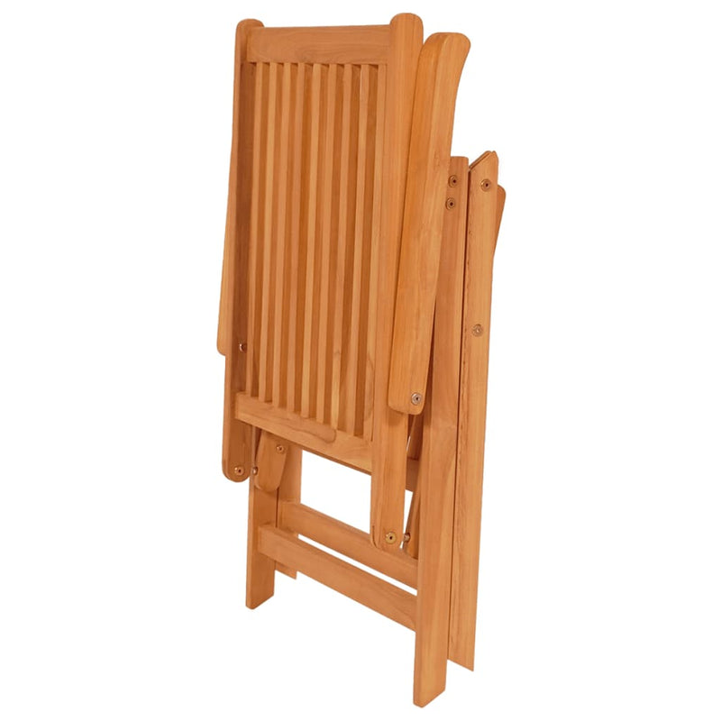 Garden Chairs 4 pcs with Blue Cushions Solid Teak Wood