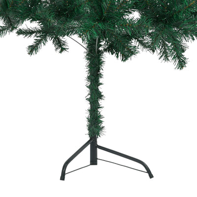 Corner Artificial Christmas Tree LEDs&Ball Set Green 180 cm PVC