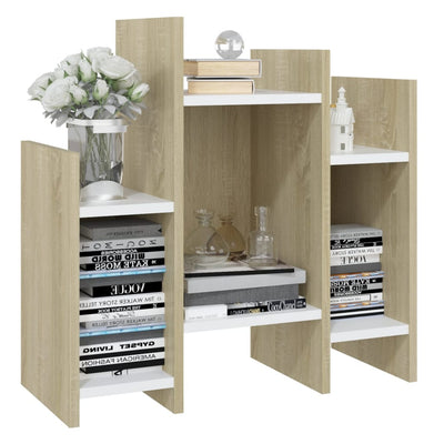 Side Cabinet Sonoma Oak and White 60x26x60 cm Chipboard