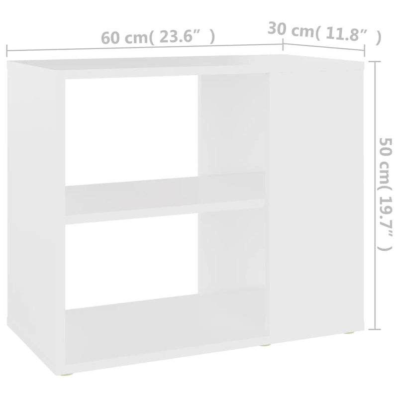 Side Cabinet White 60x30x50 cm Chipboard - Payday Deals