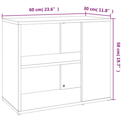Side Cabinet Concrete Grey 60x30x50 cm Chipboard