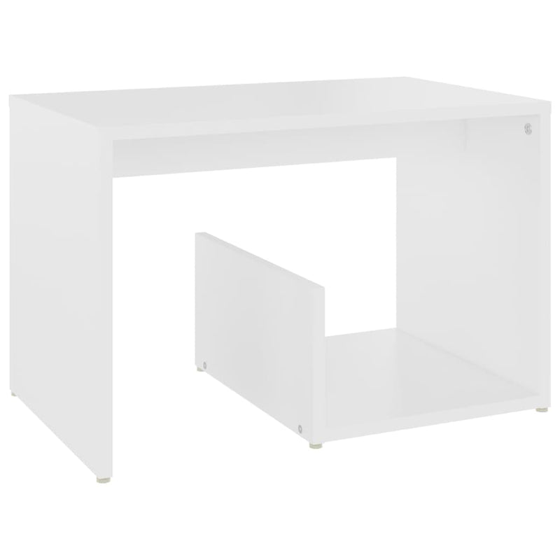 Side Table White 59x36x38 cm Chipboard