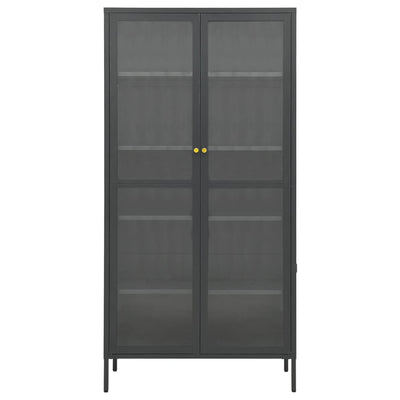 Display Cabinet Anthracite 90x40x180 cm Steel and Tempered Glass