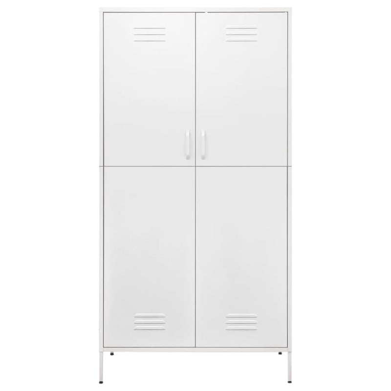 Wardrobe White 90x50x180 cm Steel