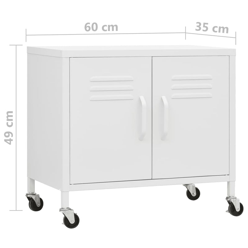 Storage Cabinet White 60x35x49 cm Steel