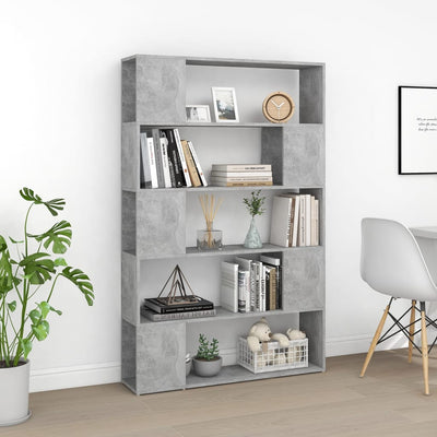 Book Cabinet Room Divider Concrete Grey 100x24x155 cm Engineered Wood