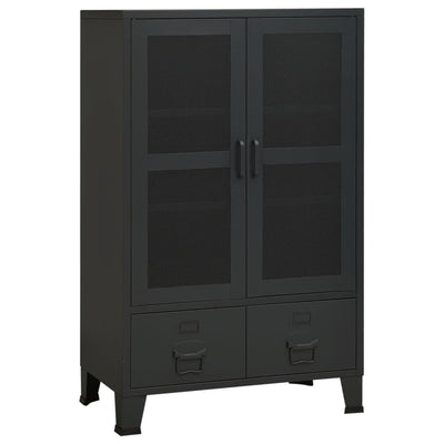 Industrial Storage Cabinet Black 70x40x115 cm Metal