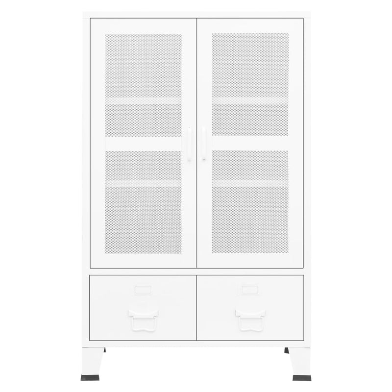 Industrial Storage Cabinet White 70x40x115 cm Metal
