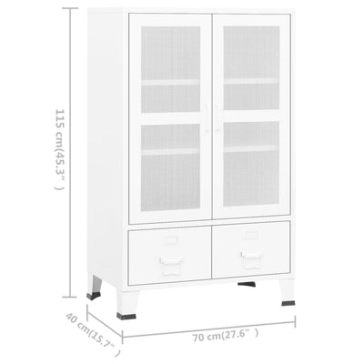 Industrial Storage Cabinet White 70x40x115 cm Metal