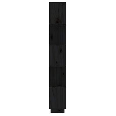 Book Cabinet/Room Divider Black 51x25x163.5 cm Solid Wood Pine
