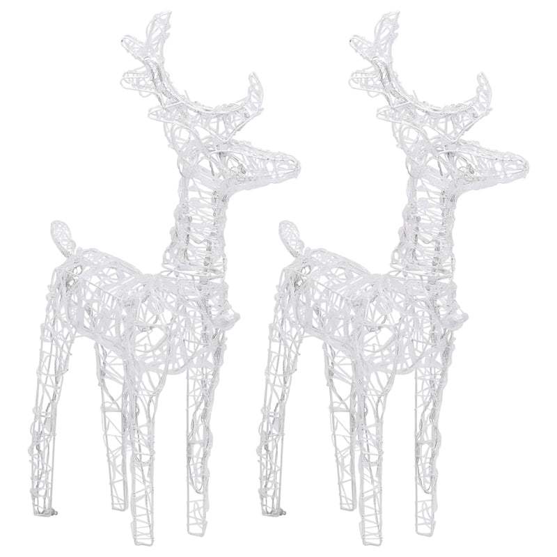 Christmas Reindeers 2 pcs Cold White 80 LEDs Acrylic