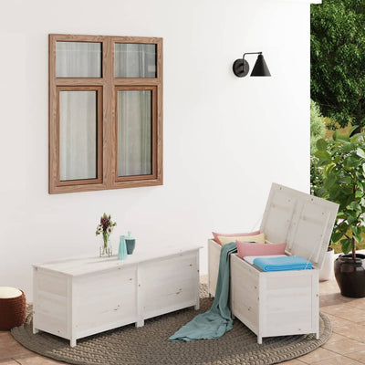 Outdoor Cushion Box White 200x50x56 cm Solid Wood Fir