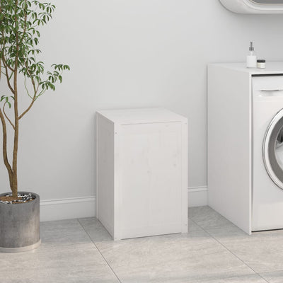 Laundry Box White 44x44x66 cm Solid Wood Pine