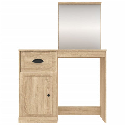 Dressing Table with Mirror Sonoma Oak 90x50x132.5 cm Engineered Wood
