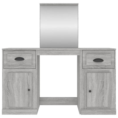 Dressing Table with Mirror Grey Sonoma 130x50x132.5 cm