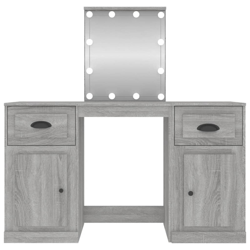 Dressing Table with LED Grey Sonoma 130x50x132.5 cm