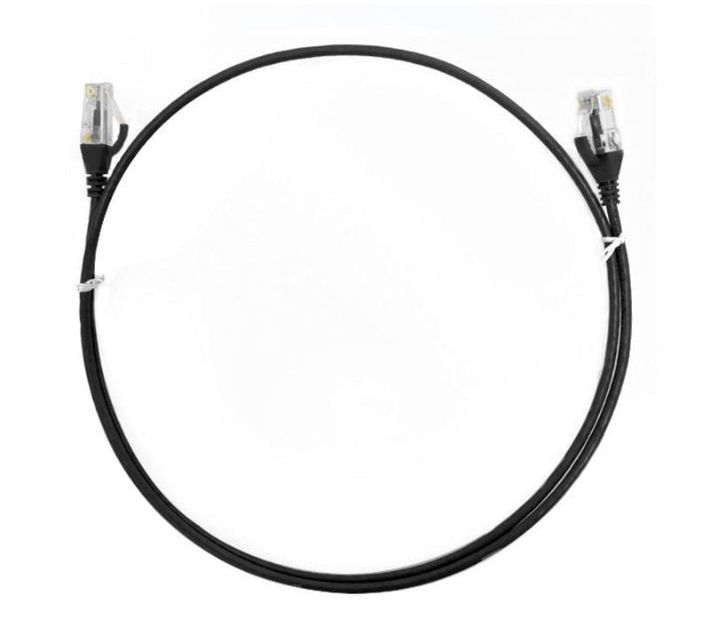 8WARE CAT6 Ultra Thin Slim Cable 2m / 200cm - Black Color Premium RJ45 Ethernet Network LAN UTP Patch Cord 26AWG for Data Only, not PoE Payday Deals