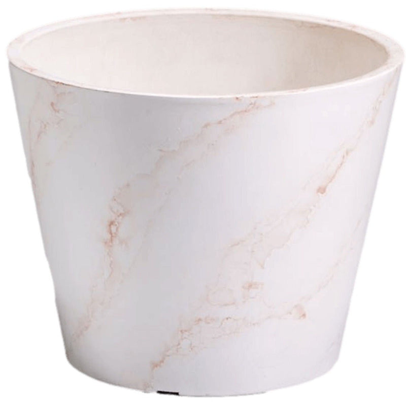 Red & White Imitation Marble Pot 25cm - Payday Deals
