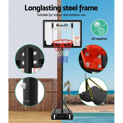 Everfit Adjustable Portable Basketball Stand Hoop System Rim - Payday Deals