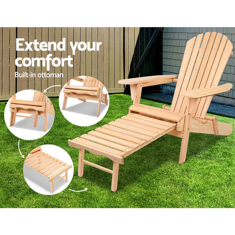 Gardeon 3 Piece Outdoor Beach Chair and Table Set - Payday Deals
