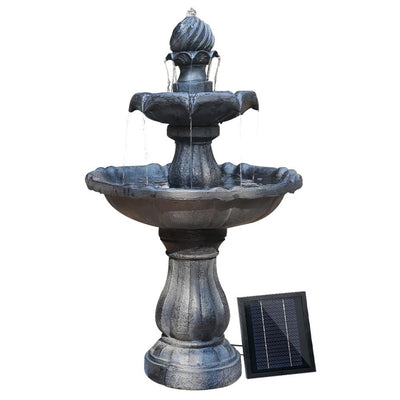 Gardeon 3 Tier Solar Powered Water Fountain - Black - Payday Deals