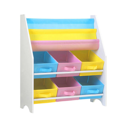 Keezi Kids Bookcase Childrens Bookshelf Toy Storage Organizer 2 Tiers Shelves - Payday Deals