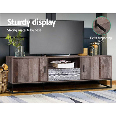 Artiss TV Cabinet Entertainment Unit Stand Storage Wooden Industrial Rustic 180cm - Payday Deals