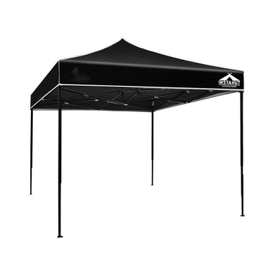 Instahut Gazebo Pop Up Marquee 3x3m Outdoor Tent Folding Wedding Gazebos Black - Payday Deals