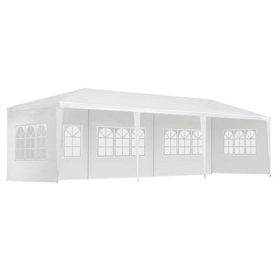 Instahut Gazebo 3x9m Outdoor Marquee side Wall Gazebos Tent Canopy Camping White 5 Panel - Payday Deals