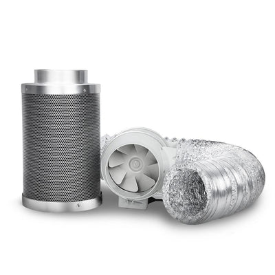 Greenfingers 6" Hydroponics Grow Tent Kit Ventilation Kit Fan Carbon Filter Duct - Payday Deals